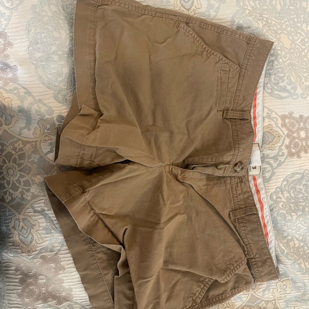 Old Navy Khaki Shorts with Coral Accents